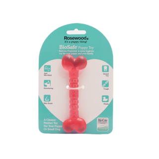 ROSEWOOD BIOSAFE PUPPY BONE PINK