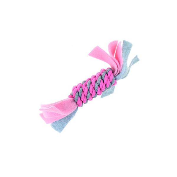 HAPPY PET FLEECE ROPE COIL PINK