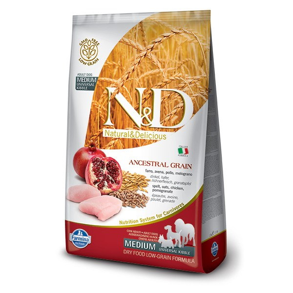 N&D DOG LG CHICKEN & POMEGRAN ADULT MED/MAX 12KG