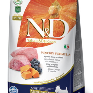 N&D DOG PUMPKIN LAMB & BLUEBERRY ADULT MINI 2.5KG