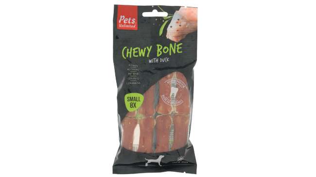 PETS UNLIMITED CHEW BONE DUCK SMALL 8TMX