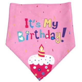 HEALTHY PET BANDANA HAPPY BIRTHDAY PINK