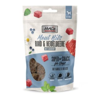 MAC'S DOG SNACK MEAT BITS ΜΕ ΒΟΔΙΝΟ & ΜΥΡΤΙΛΑ GF 90GR