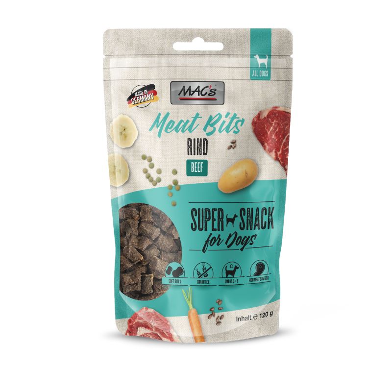 MAC'S DOG SNACK MEAT BITS ΜΕ ΒΟΔΙΝΟ GF 120GR