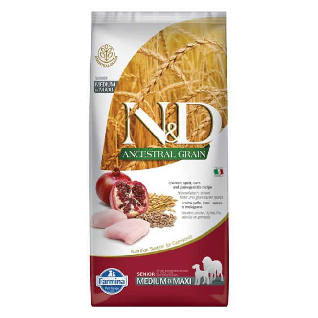 N&D DOG LG CHICKEN & POMEGRAN SENIOR MED/MAX 12KG