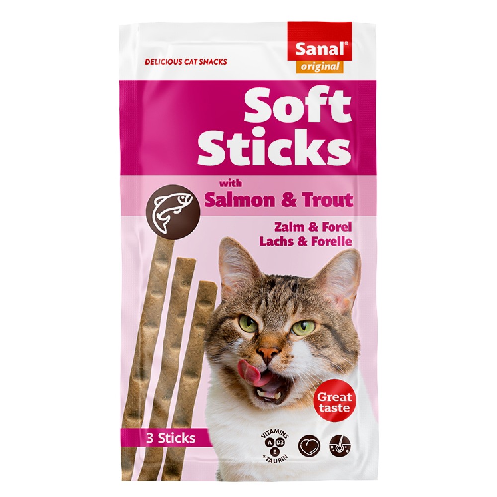 SANAL CAT SOFT STICKS SALMON & TROUT 15GR (3PCS)