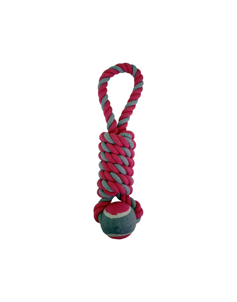 HAPPY PET OUT AND ABOUT TENNIS BALL TUGGER PINK