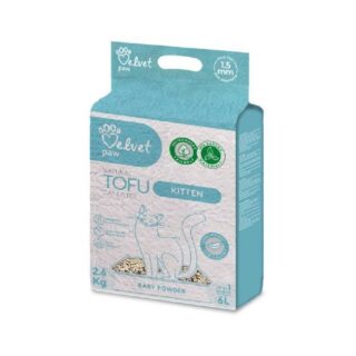 VELVET PAW TOFU CAT LITTER FOR KITTENS WITH BABY POWDER 6LT