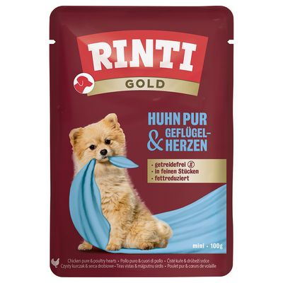 RINTI GOLD GOURMET POUCH PURE CHICKEN&HEARTS 100GR