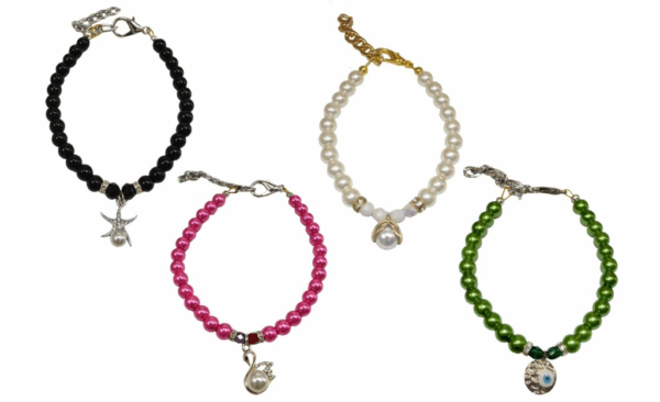 Woof Moda Περιδεραιο Περλα Μαυρο Xs 18-23Cm
