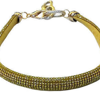 Woof Moda Περιδεραιο Στρας Κρυσταλλο Μπεζ S 23-28Cm