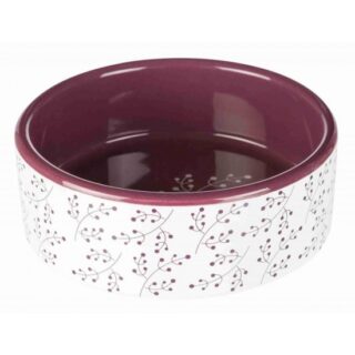 Trixie Πιατο Κεραμικο Λευκο-Βυσσινι 300Ml/12Cm